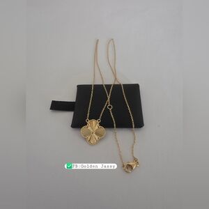 18K Real Gold Clover Necklace 15mm